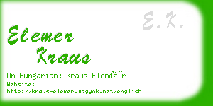 elemer kraus business card